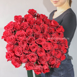 Хит! Букет 51 красная роза Эксплорер (Эквадор 50 см)