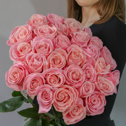 Хит! Букет 25 розовых роз Эрмоза (Эквадор 60 см)