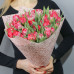Букет тюльпаны красные махровые 51 шт