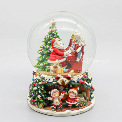 Стеклянный снежный шар с музыкой "Дед Мороз", арт.743529