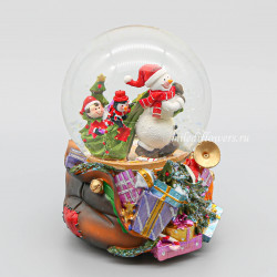 Стеклянный снежный шар с музыкой "Снеговик", арт.149916